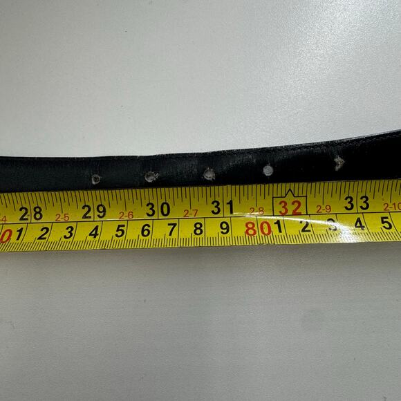 Vintage CELINE Belt Gold/Silver Buckle Navy Leather (READ) - Picture 9 of 9